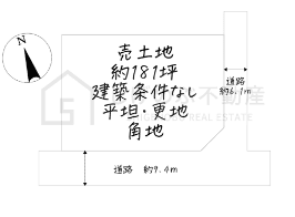 湖南市岩根の約180坪の土地の区画図